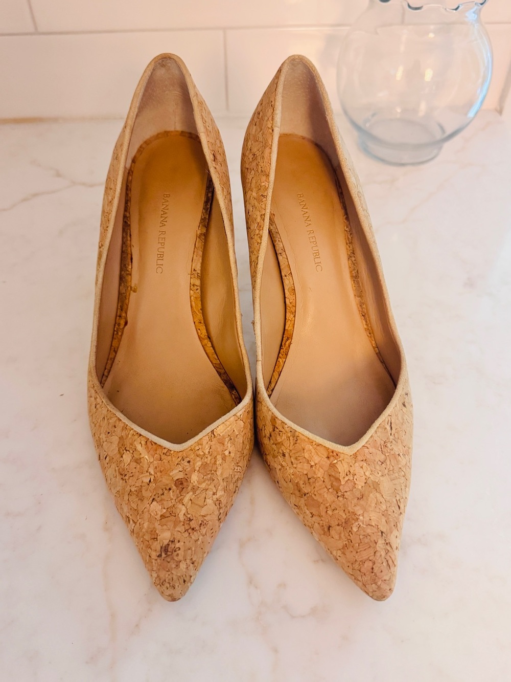 Banana Republic Women's Cork Pointed-Toe Pumps - Natural